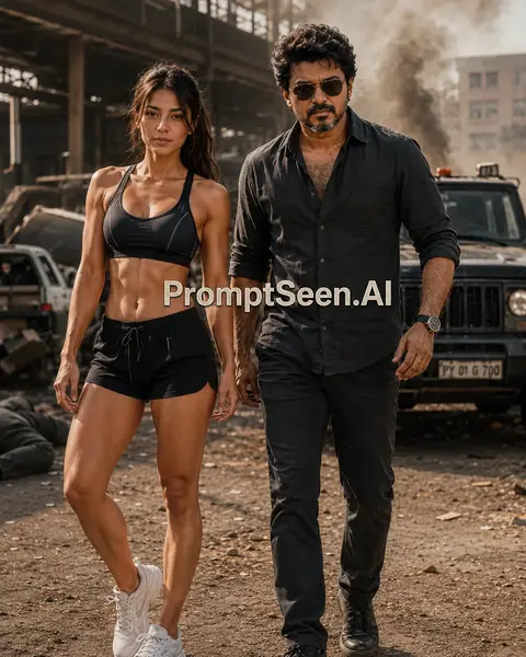 Thalapathy Vijay movie-style prompt