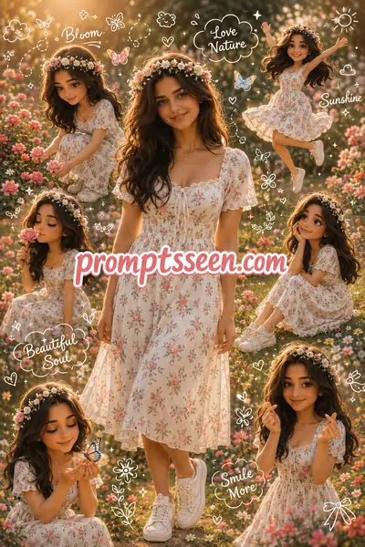 Flower Garden Princess Collage